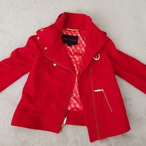 Red Betsey Johnson Wide Collar Jacket